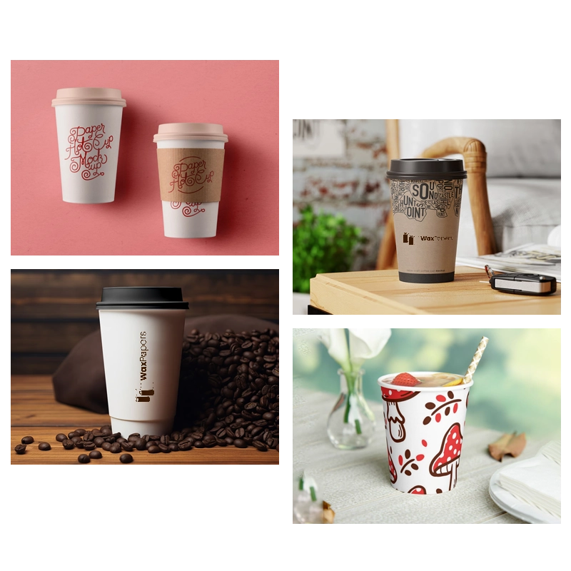 Custom paper cups stacked
