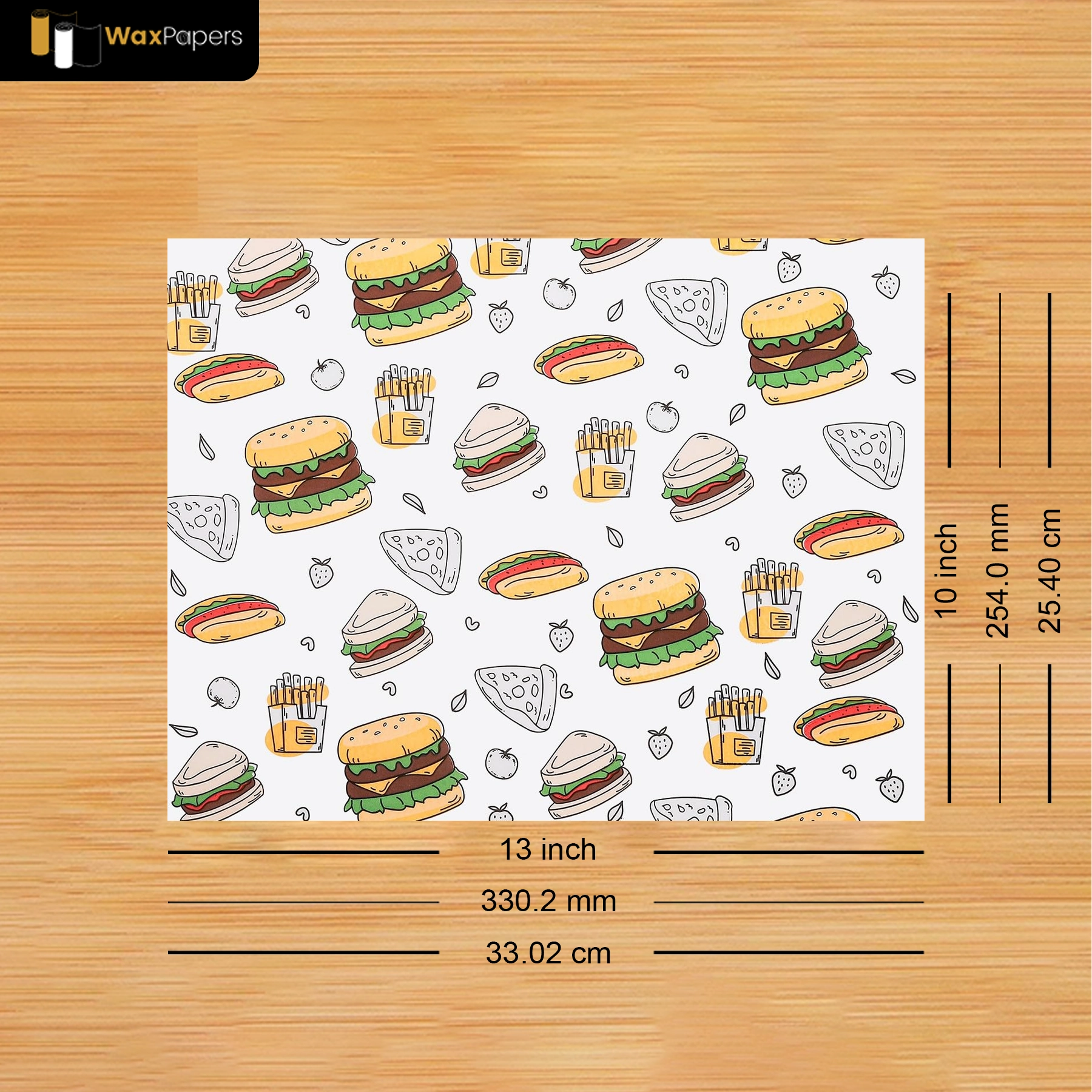 13″x10″ Custom Taco Paper