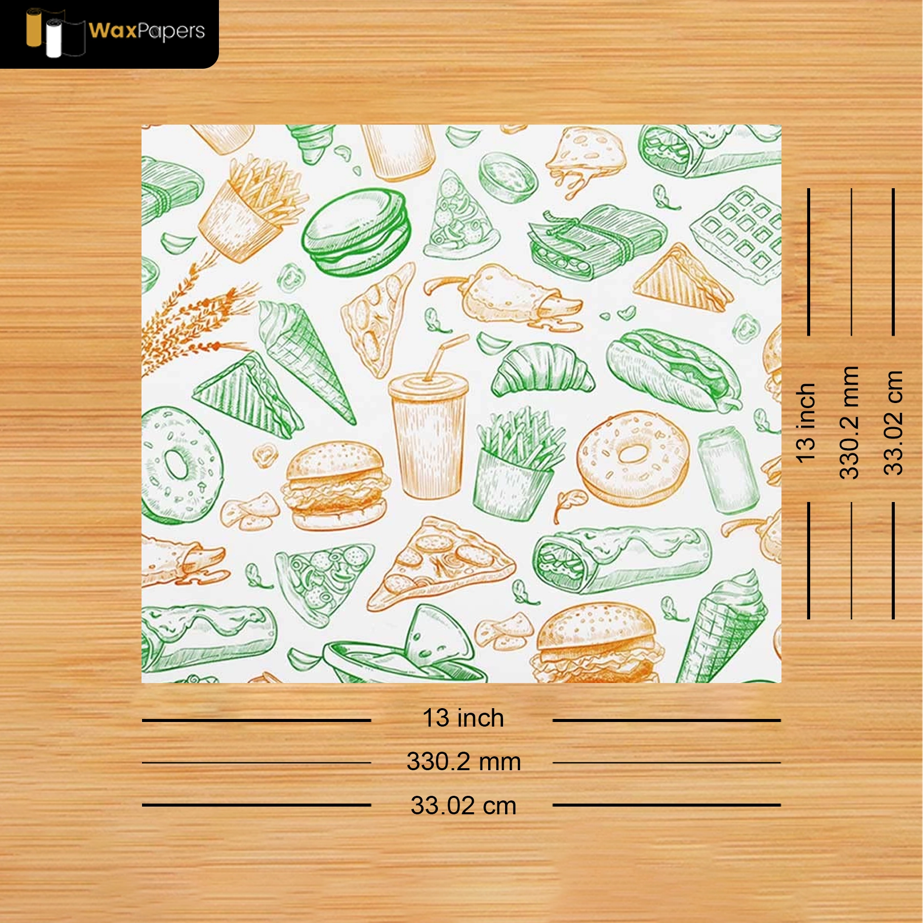 13″x13″ Custom Taco Paper