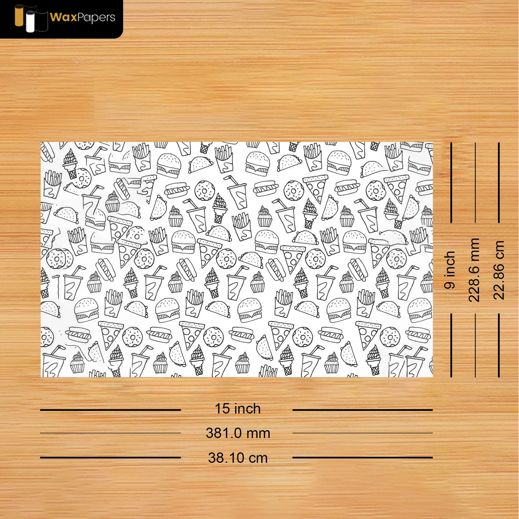 15″x9″ Custom Taco Paper