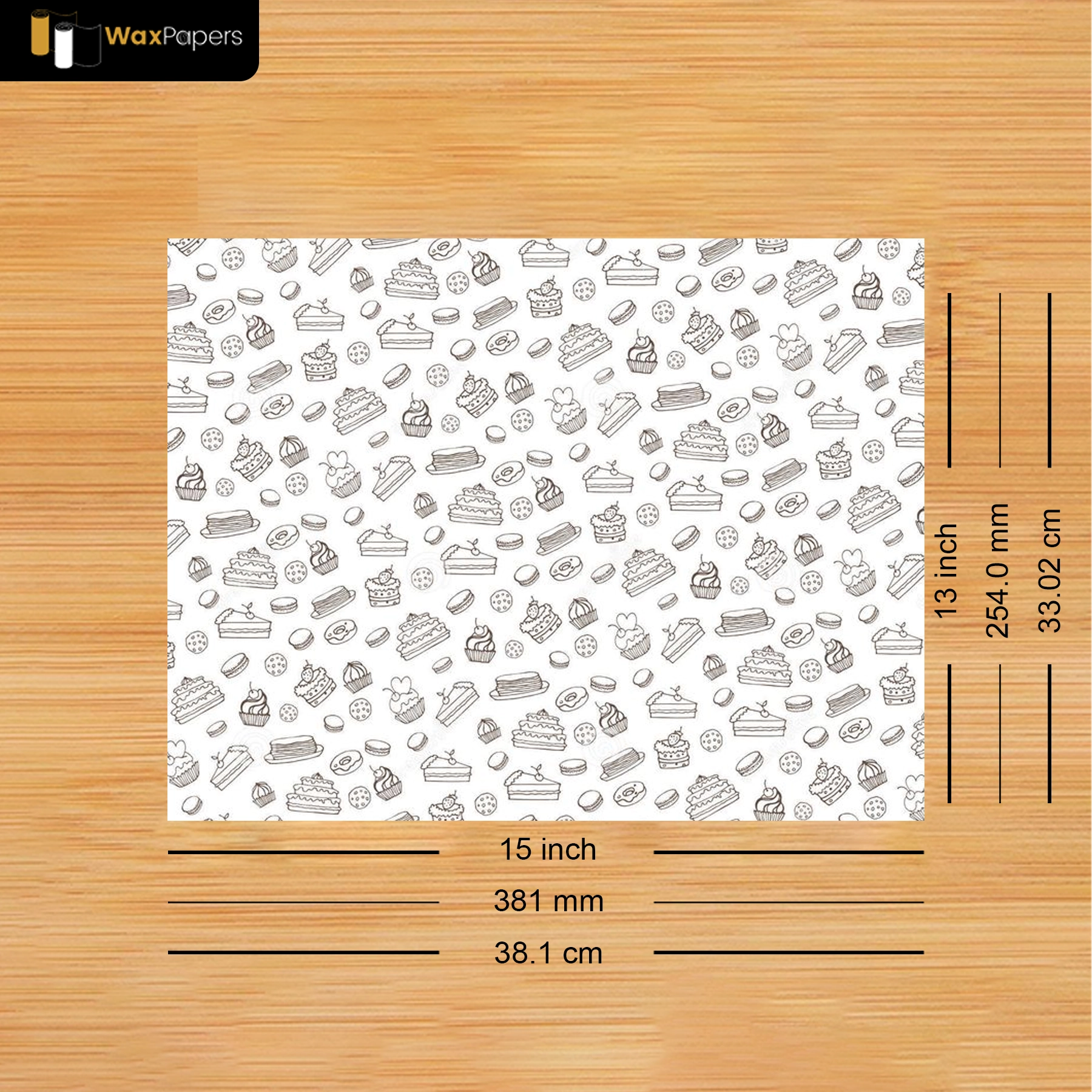 15″x13″ Custom Greaseproof Paper