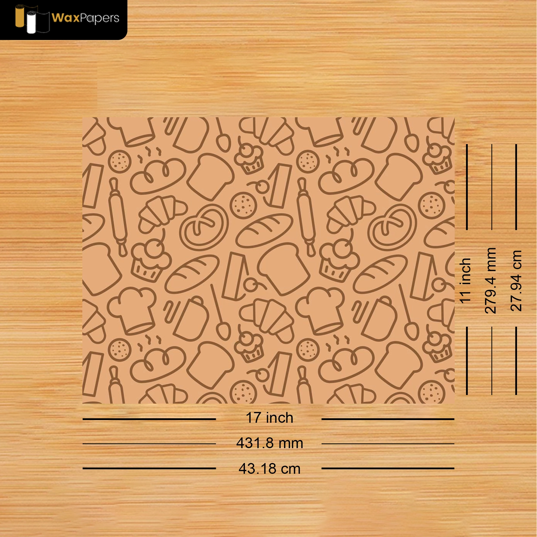 17″x11″ Custom Greaseproof Paper