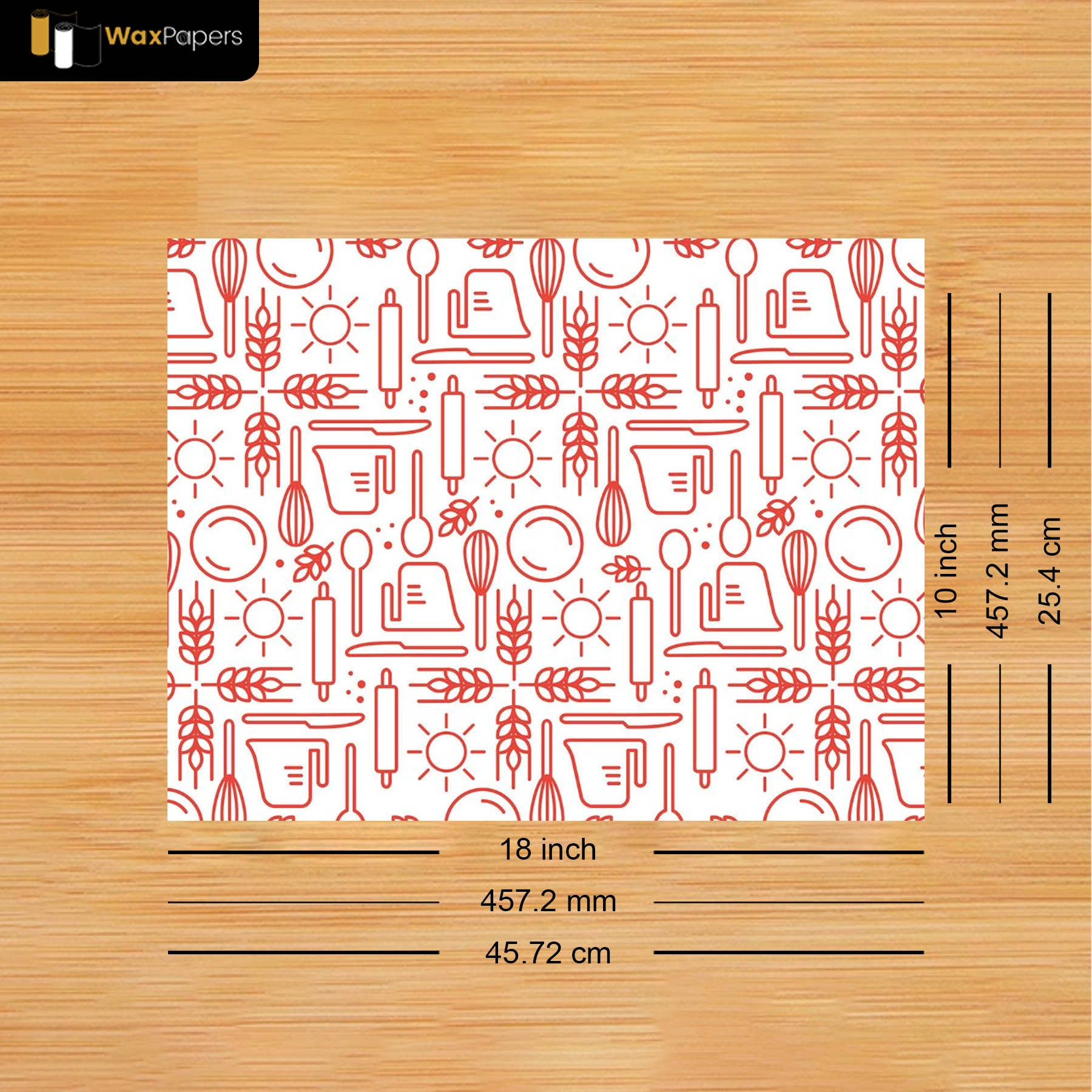 18″x10″ Custom Greaseproof Paper