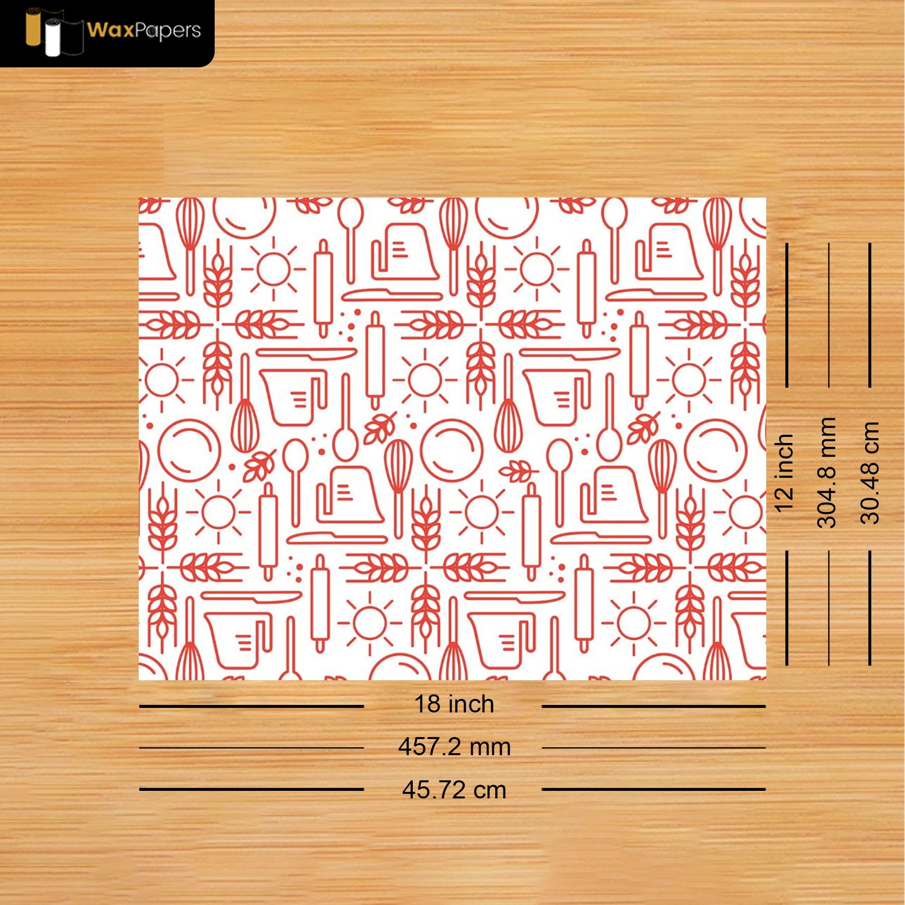 18″x12″ Custom Greaseproof Paper
